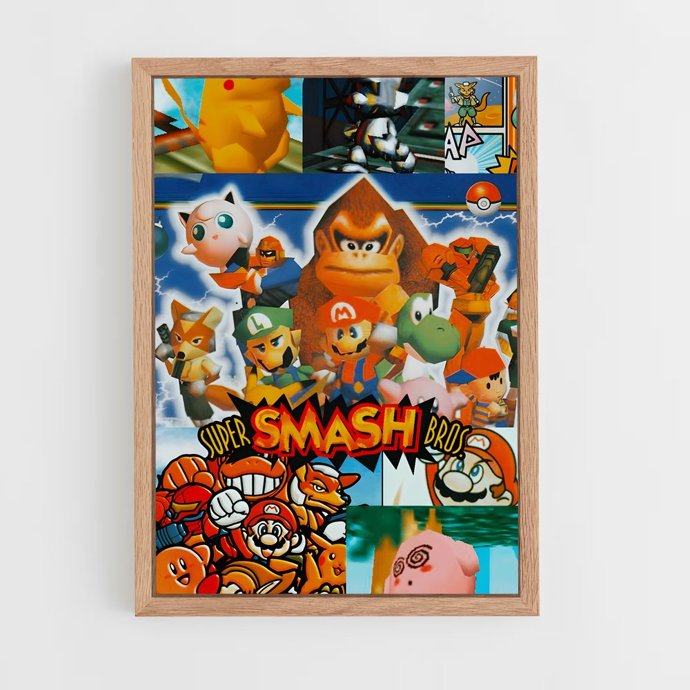 ap-super smash bros-5 cadre Bois clair