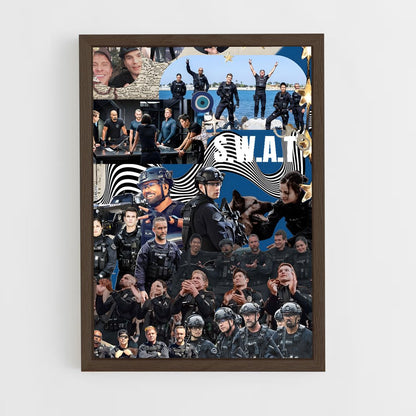 ap-swat team-5 cadre Bois foncé