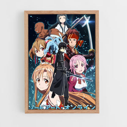 ap-sword art online-1 cadre Bois clair