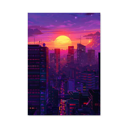 Poster Neon Sunset City