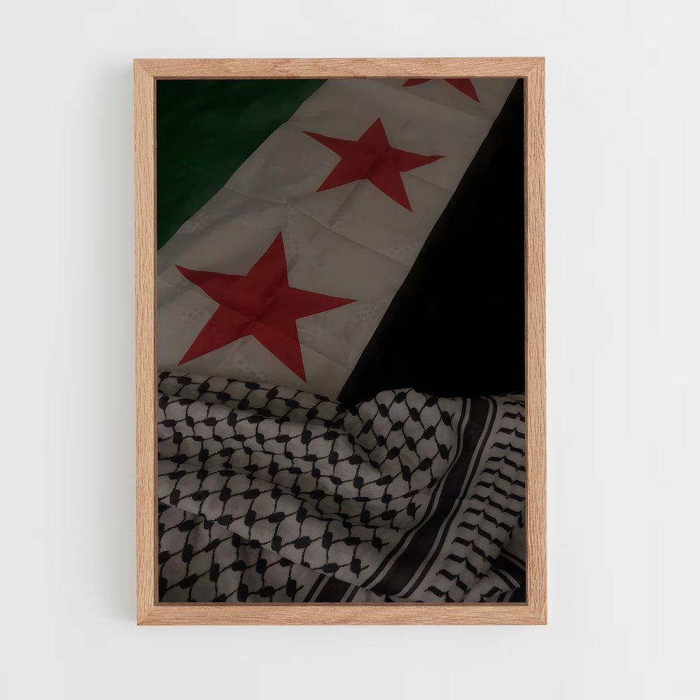 ap-syria flag-12 cadre Bois clair
