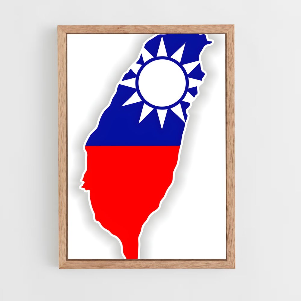 ap-taiwan flag-1 cadre Bois clair