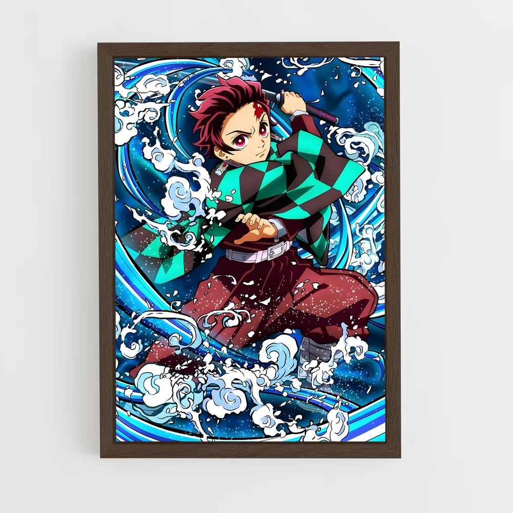 ap-tanjiro kamado-13 cadre Bois foncé