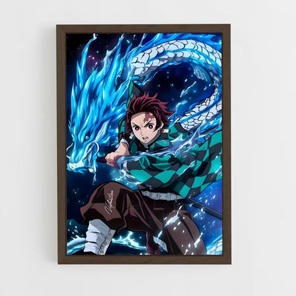 ap-tanjiro kamado-8 cadre Bois foncé