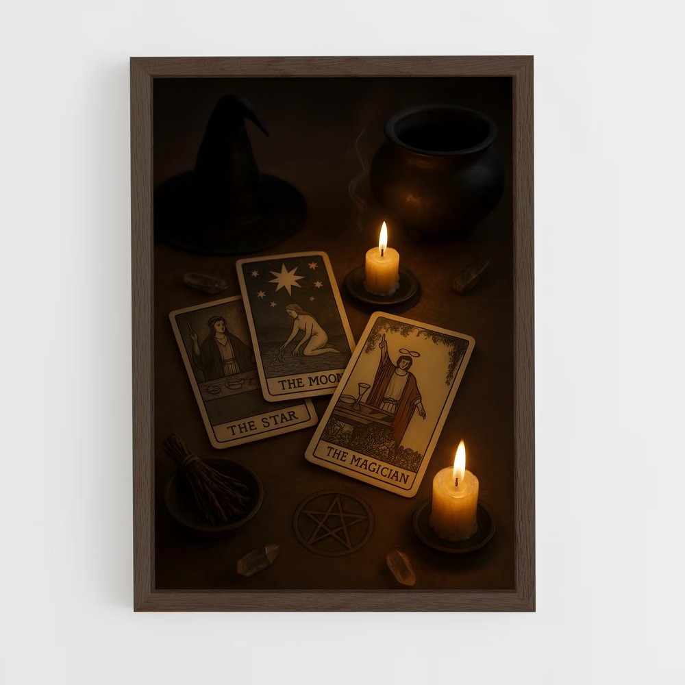 ap-tarot cards-4 cadre Bois foncé