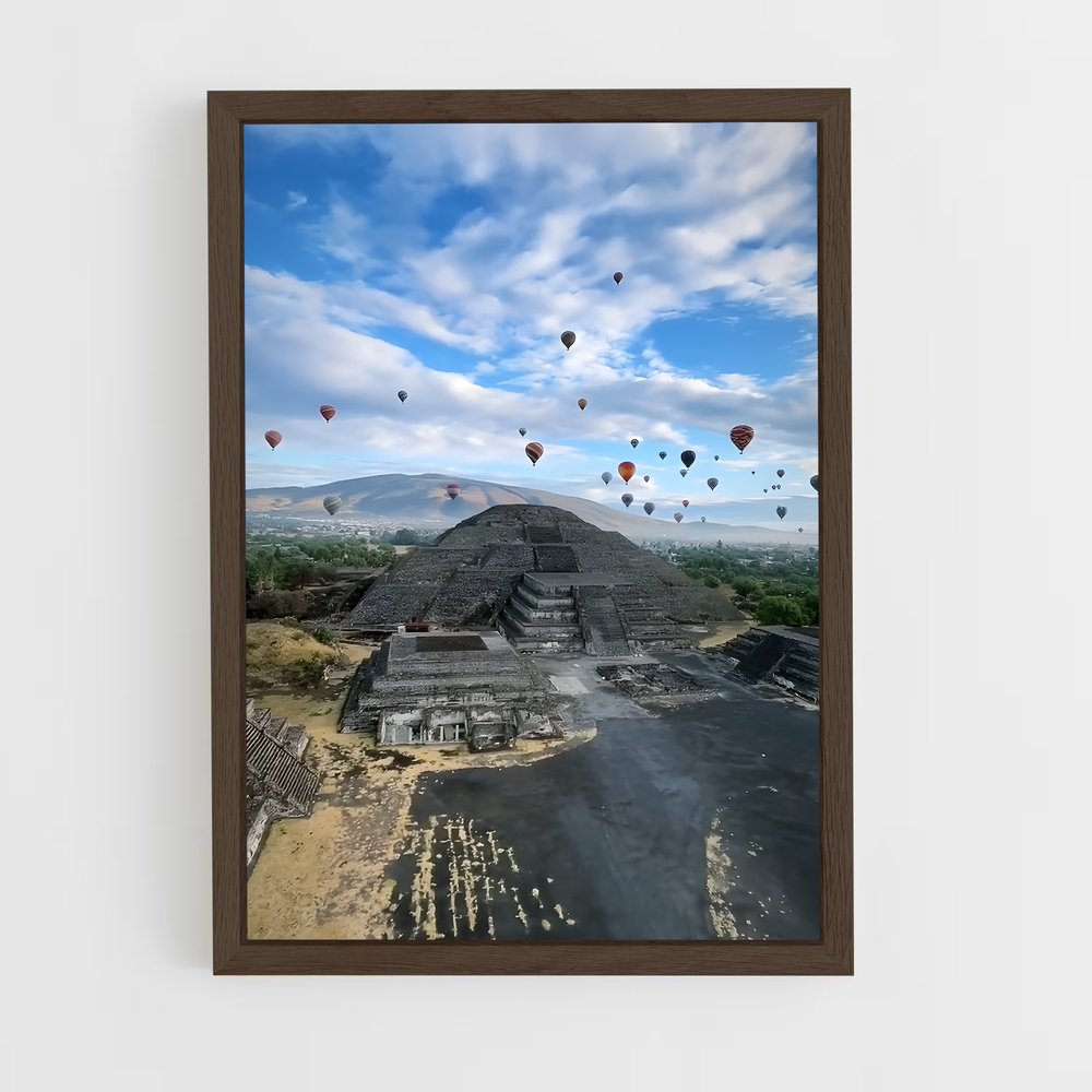 ap-teotihuacan pyramids-1 cadre Bois foncé