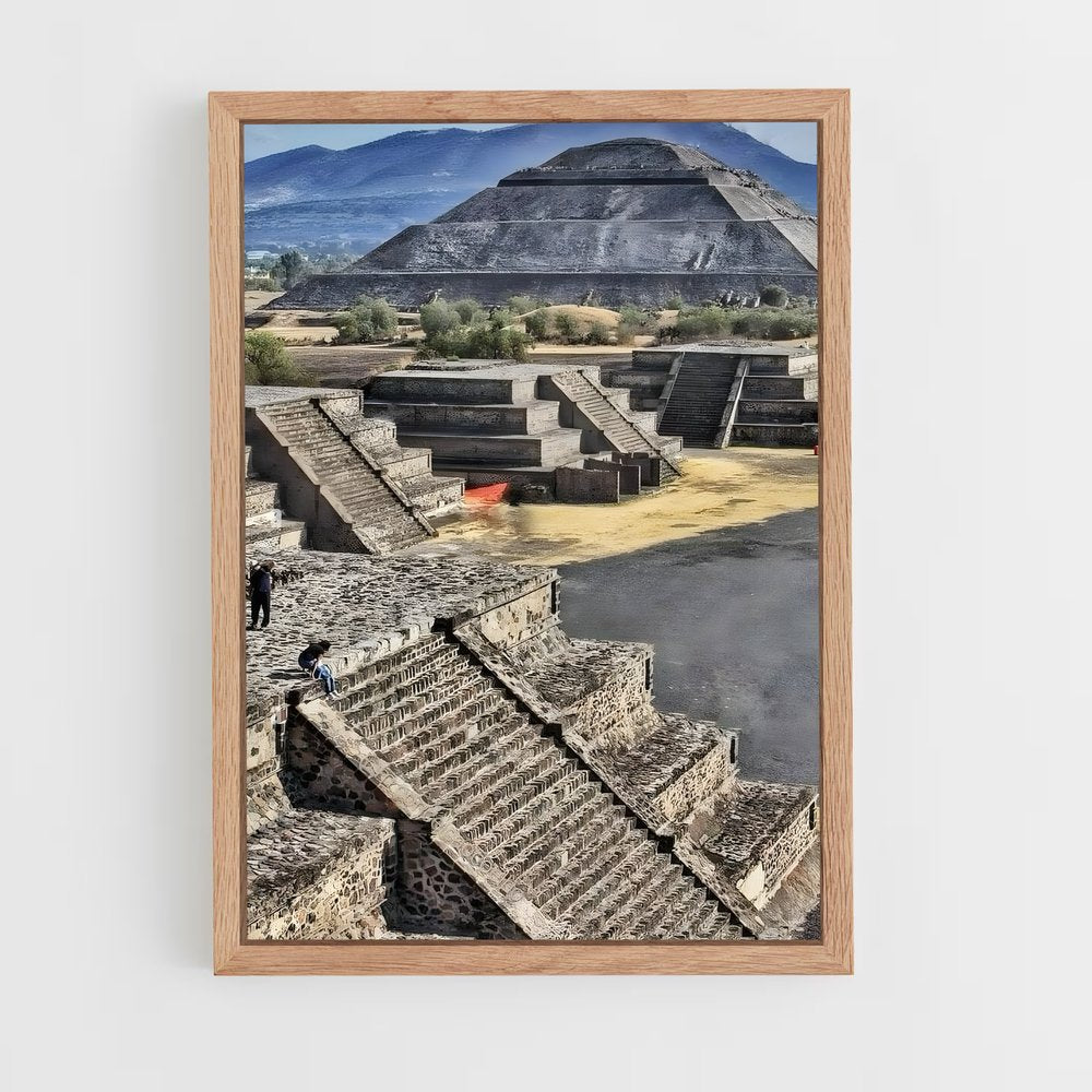 ap-teotihuacan pyramids-3 cadre Bois clair