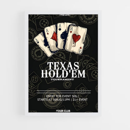 ap-texas holdem-3 cadre Blanc