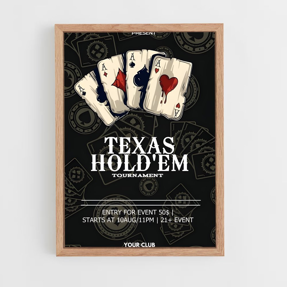 ap-texas holdem-3 cadre Bois clair
