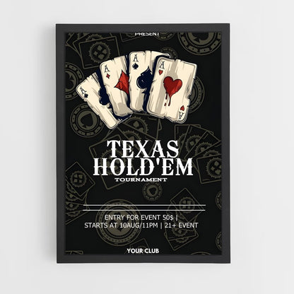 ap-texas holdem-3 cadre Noir
