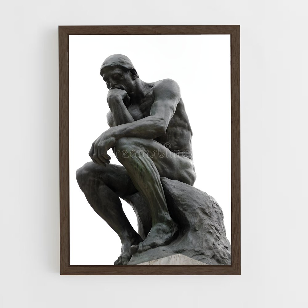 ap-the thinker rodin-2 cadre Bois foncé