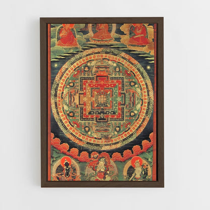 ap-tibetan mandala-1 cadre Bois foncé