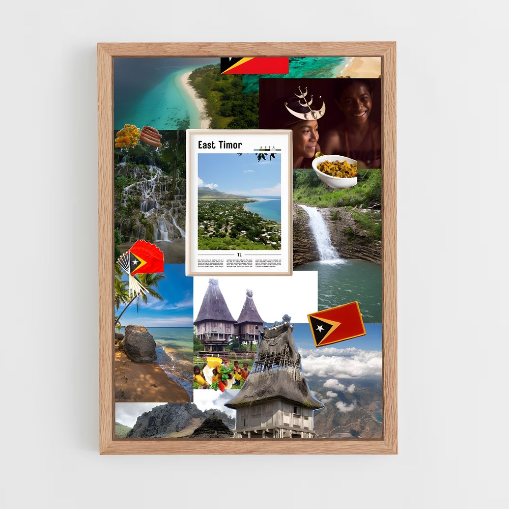 ap-timor leste flag-1 cadre Bois clair