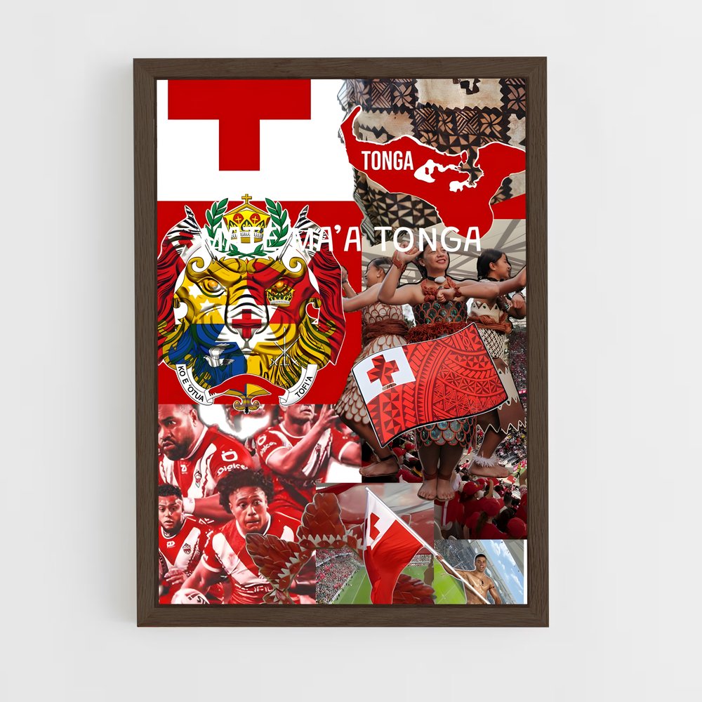 ap-tonga national football team-2 cadre Bois foncé