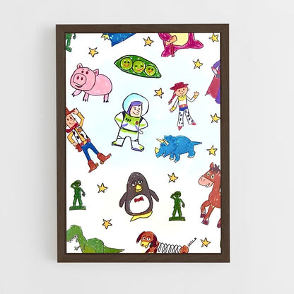 ap-toy story-5 cadre Bois foncé