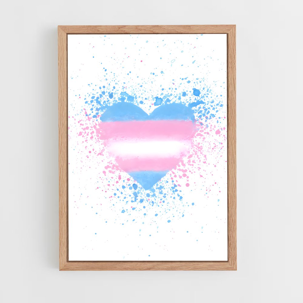ap-transgender flag-3 cadre Bois clair