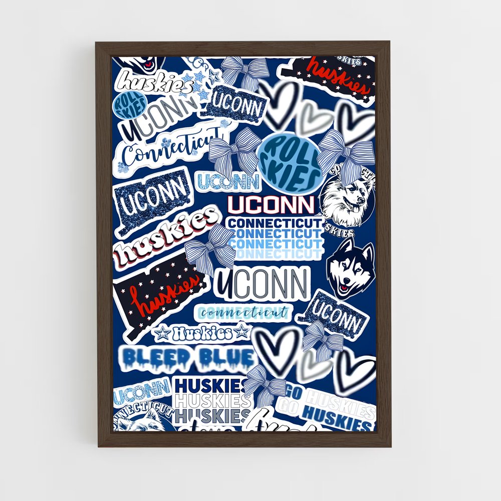 ap-uconn huskies-5 cadre Bois foncé