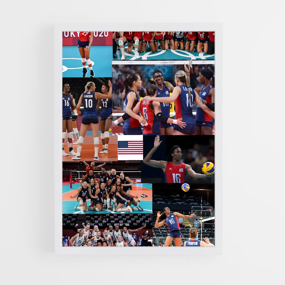 ap-usa national beach volleyball team-1 cadre Blanc