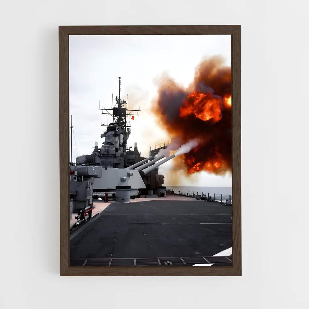 ap-uss iowa-4 cadre Bois foncé