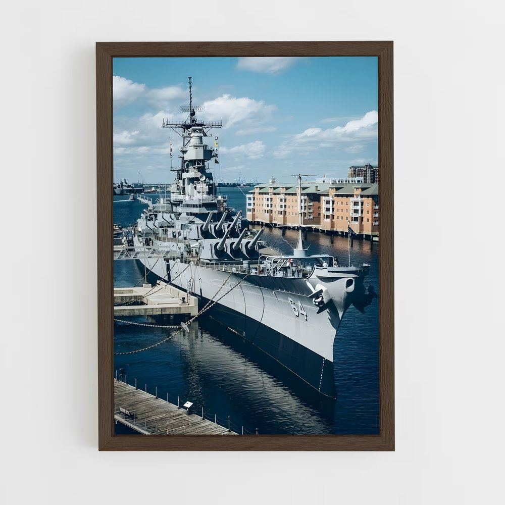 ap-uss wisconsin-4 cadre Bois foncé