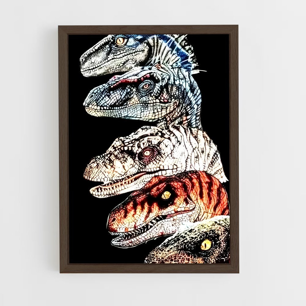 ap-velociraptors-5 cadre Bois foncé