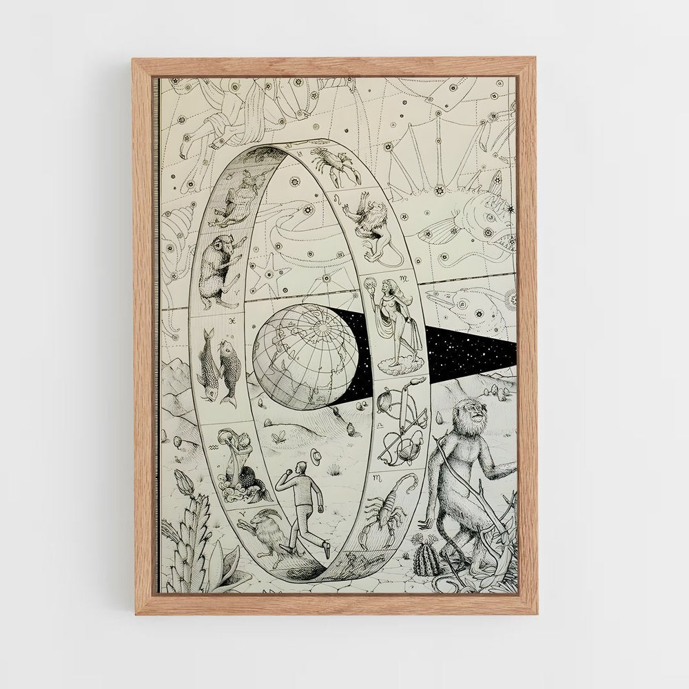 ap-vintage astronomy-7 cadre Bois clair