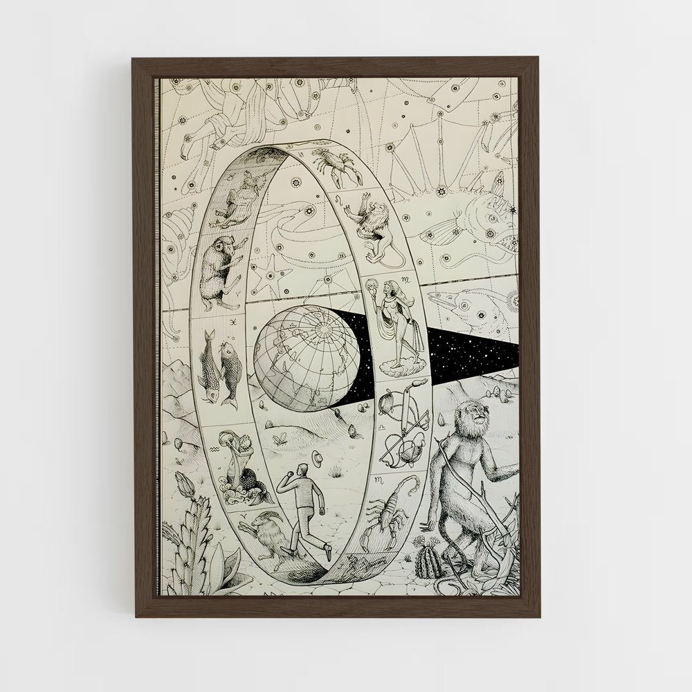 ap-vintage astronomy-7 cadre Bois foncé