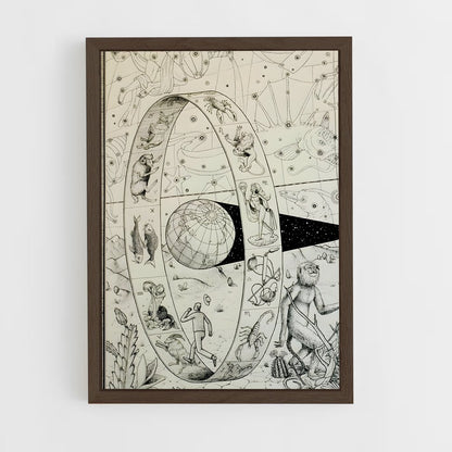 ap-vintage astronomy-7 cadre Bois foncé