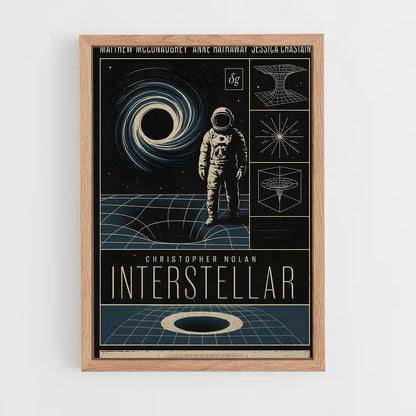 ap-vintage space posters-1 cadre Bois clair