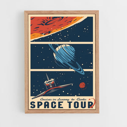 ap-vintage space posters-2 cadre Bois clair