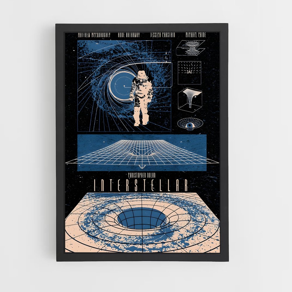 ap-vintage space posters-3 cadre Noir