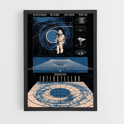 ap-vintage space posters-3 cadre Noir