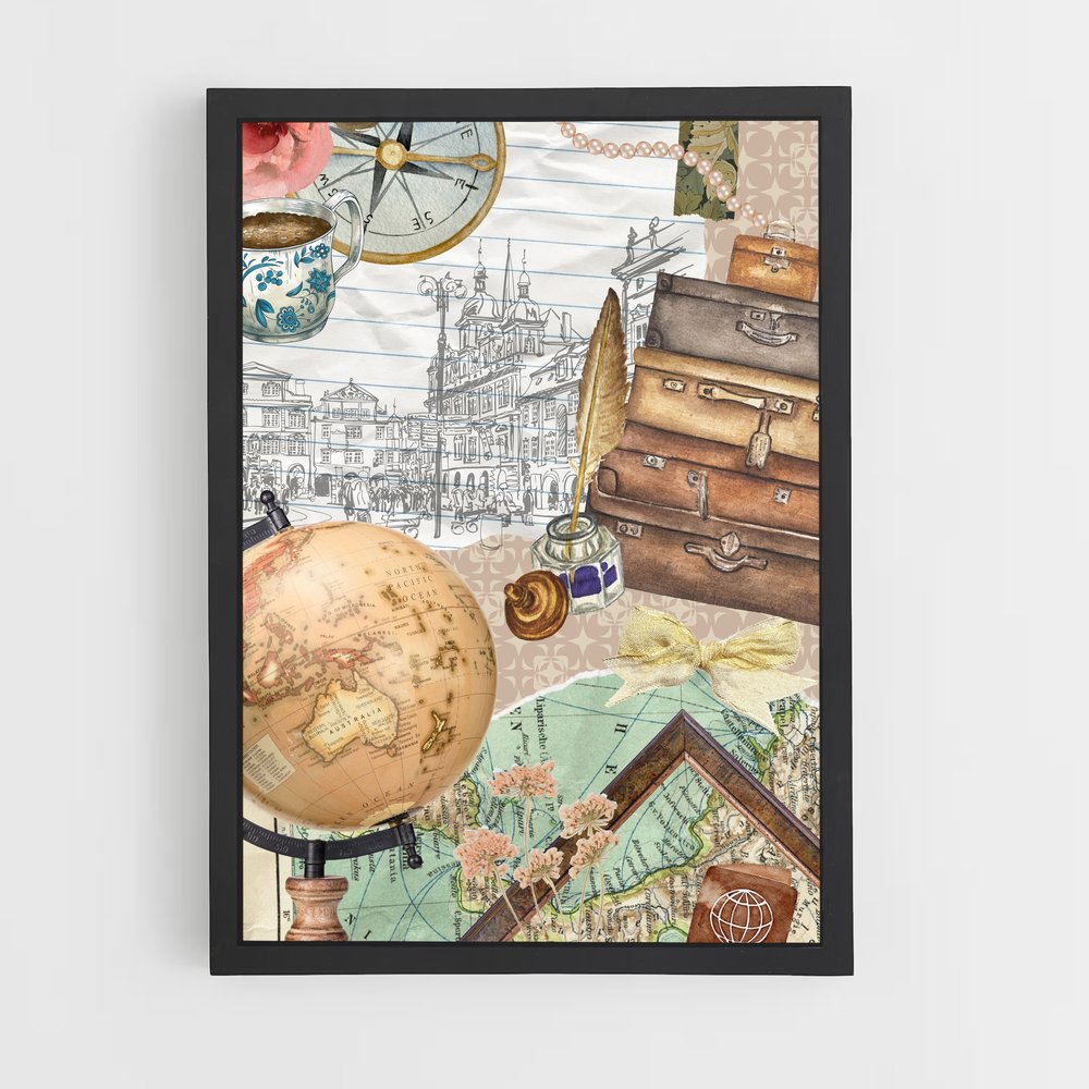 ap-vintage travel-4 cadre Noir