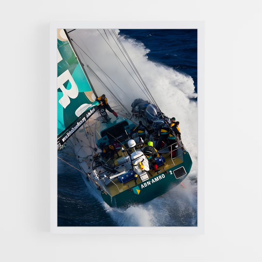 ap-volvo ocean race sailing-8 cadre Blanc