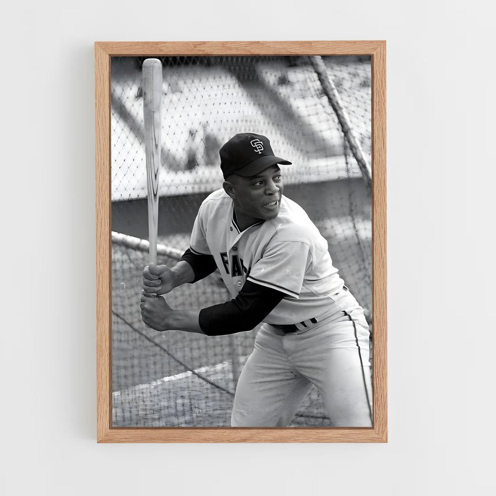 ap-willie mays-3 cadre Bois clair