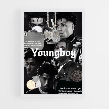 ap-youngboy never broke again-4 cadre Blanc