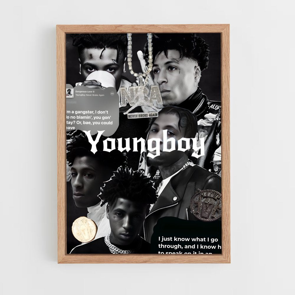 ap-youngboy never broke again-4 cadre Bois clair
