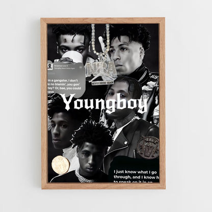 ap-youngboy never broke again-4 cadre Bois clair