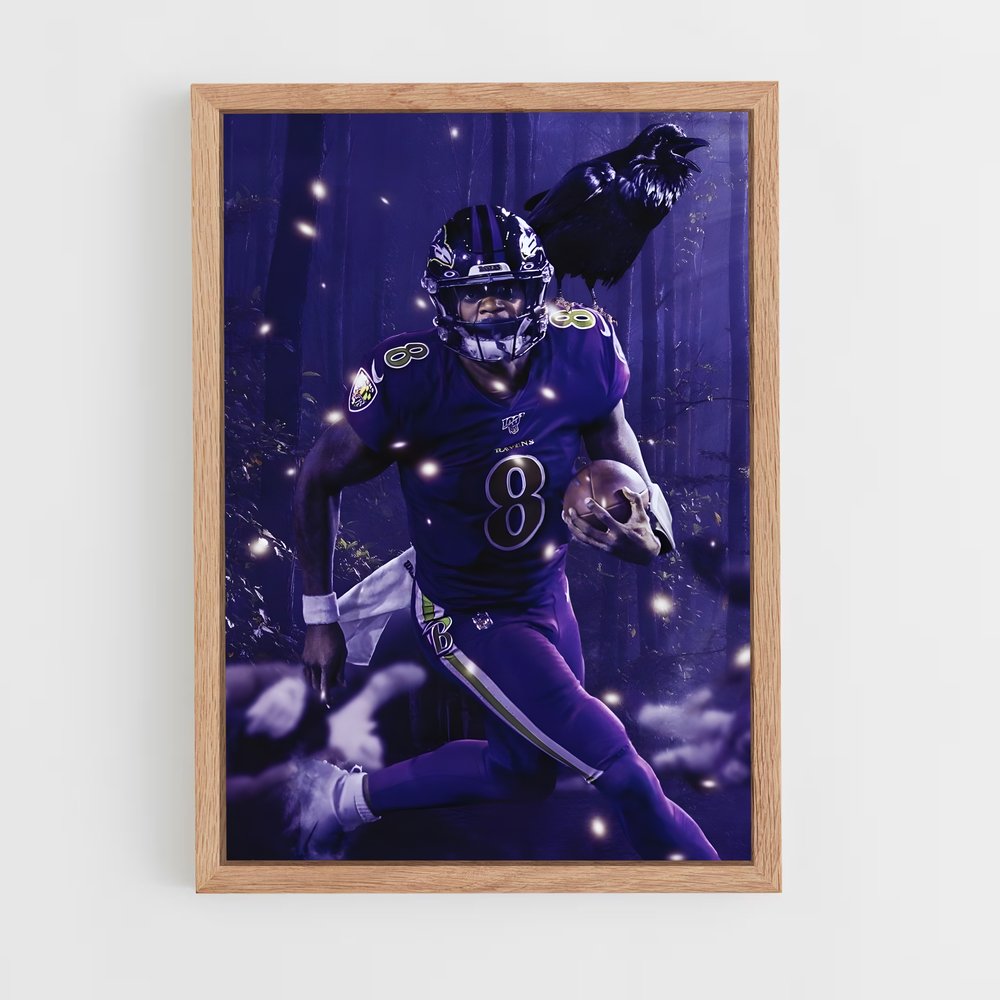 baltimore-ravens-13 cadre Bois clair