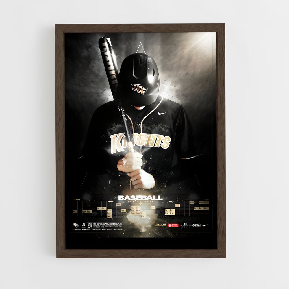 baseball-29 cadre Bois foncé
