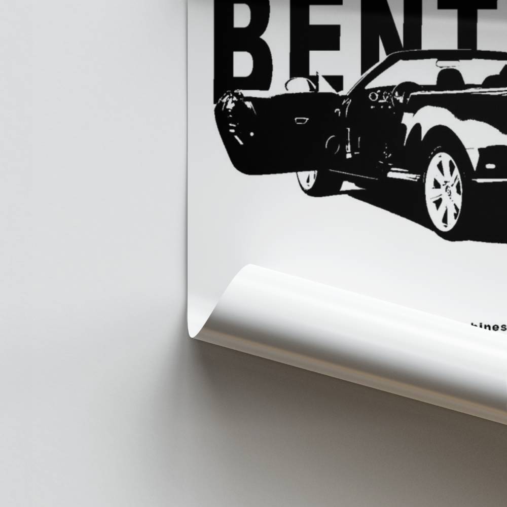 Póster Bentley preto e branco