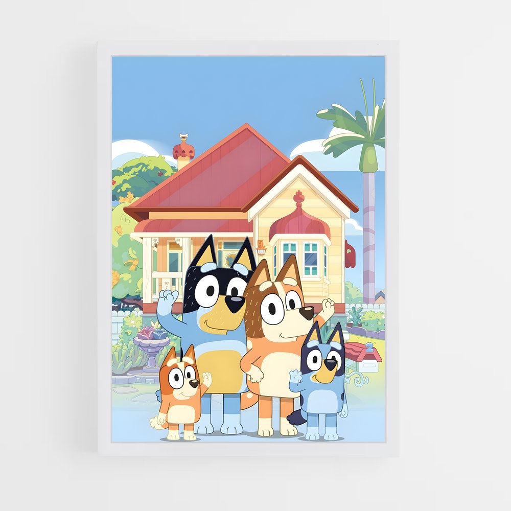 bluey-12 cadre Blanc