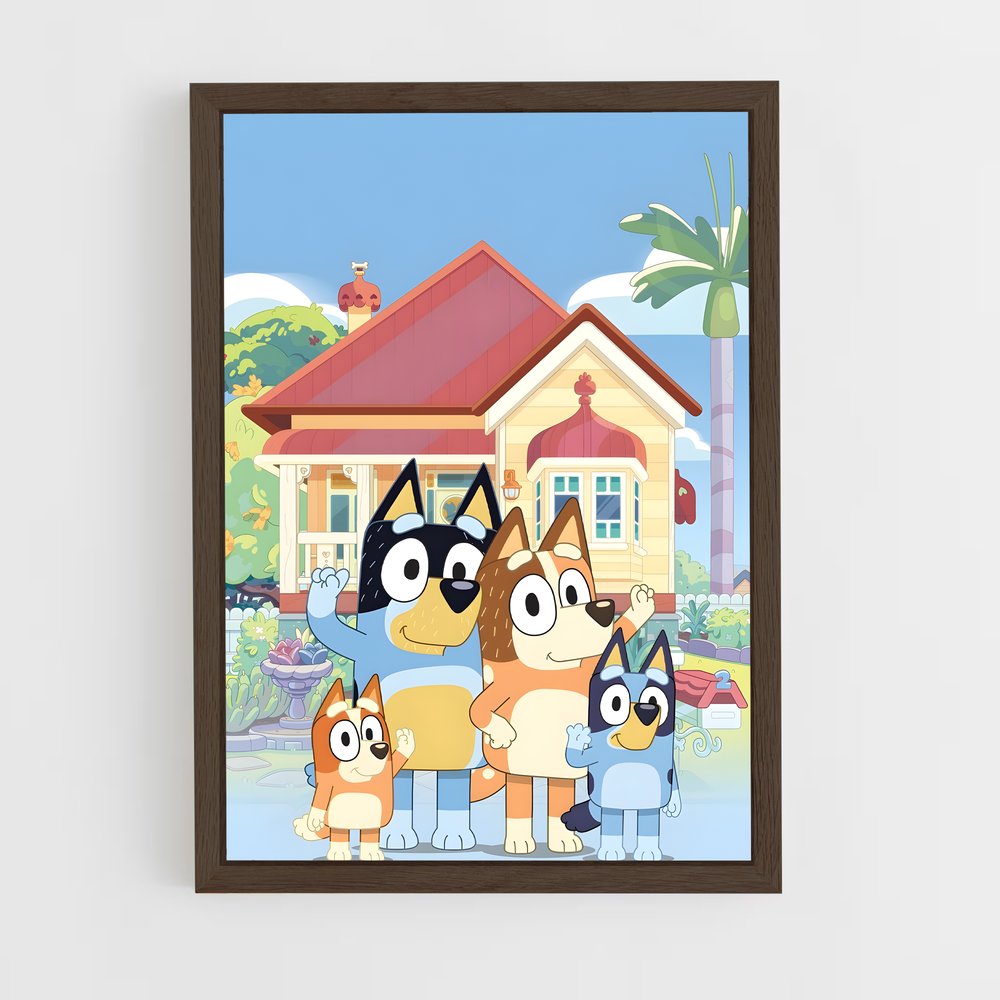 bluey-12 cadre Bois foncé