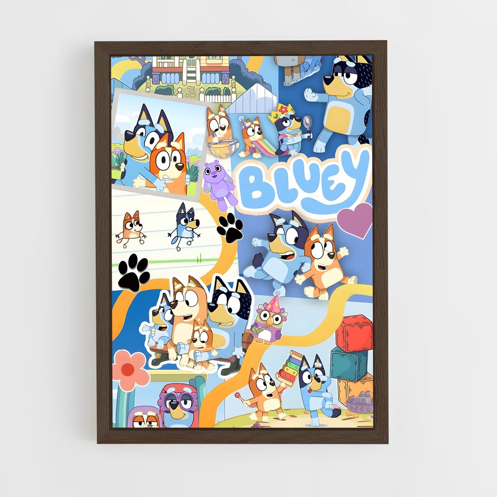 bluey-22 cadre Bois foncé