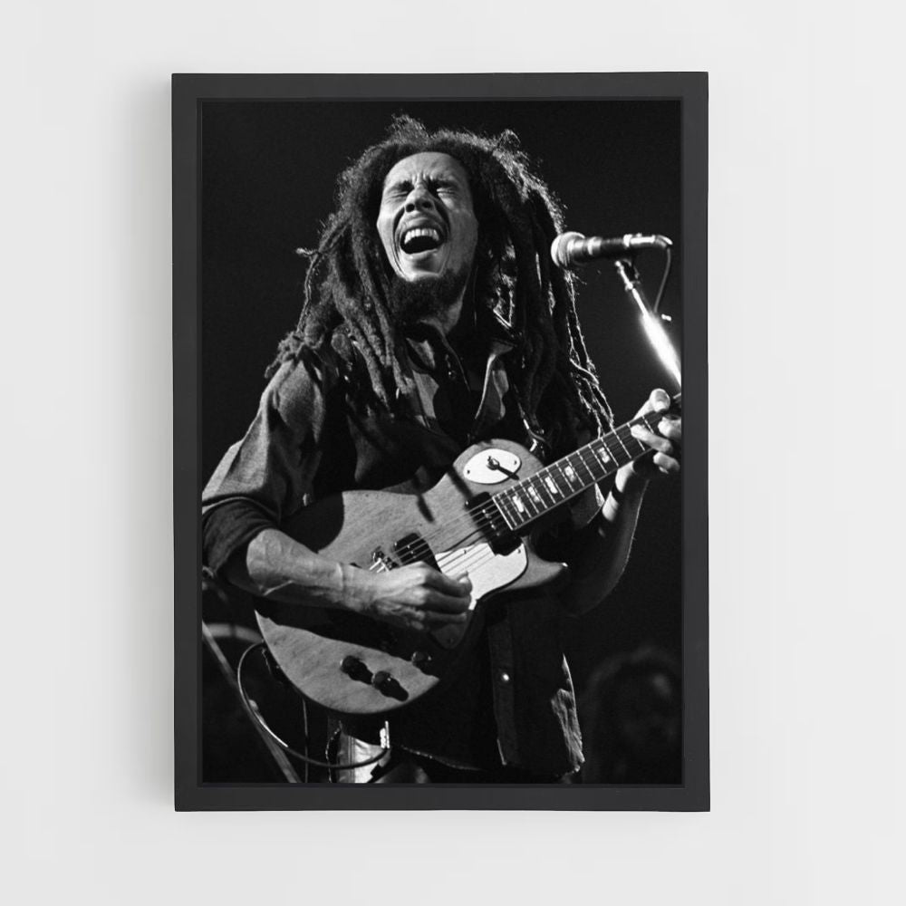 Pôster Bob Marley Preto e Branco