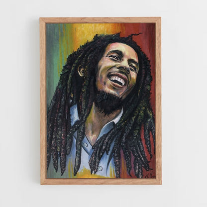 Pôster Bob Marley Verde Amarelo Vermelho