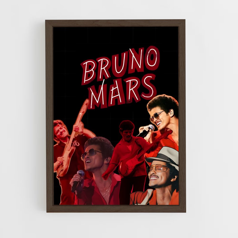 bruno-mars-3 cadre Bois foncé