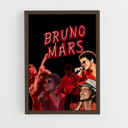 bruno-mars-3 cadre Bois foncé