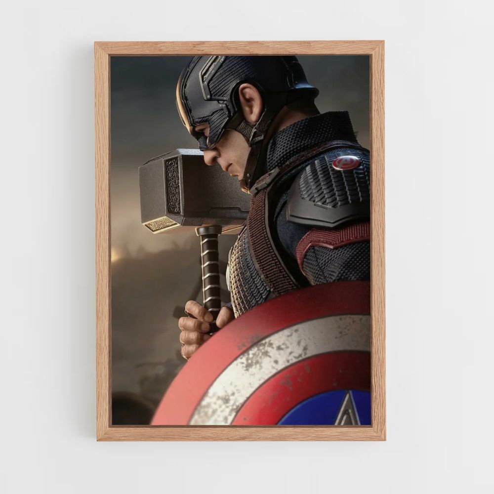 Pôster Capitão América Mjolnir