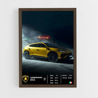 car-posters-7 cadre Bois foncé